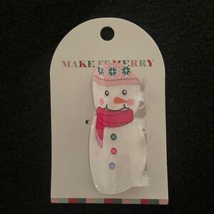 Target Make It Merry White Winter Snowman Hair Clip New
